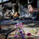 Destroyed homes are seen at Kibbutz Nir Oz following the October 7th attack by Hamas comunidades