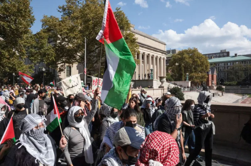 Marcha-propalestina-en-Columbia-7-octubre-2024-AFP estudiantes