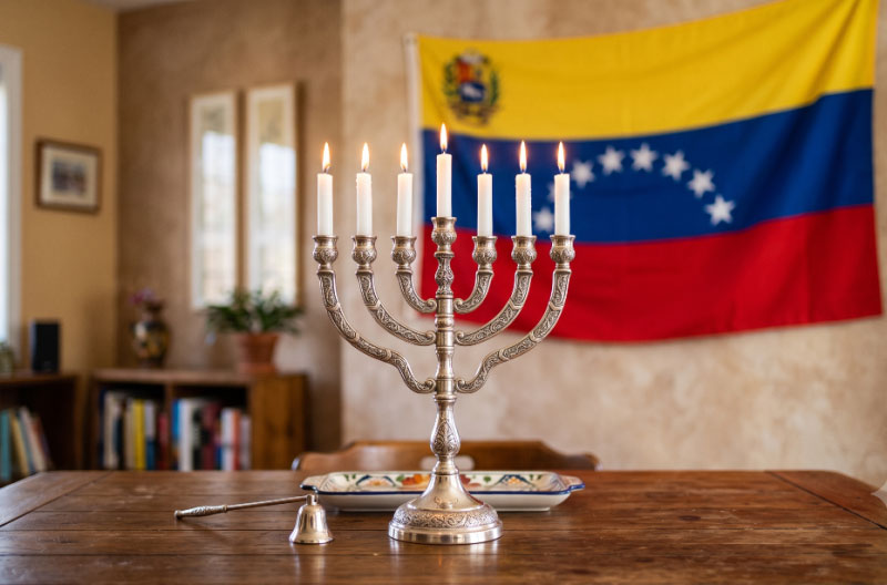 Bandera-de-Venezuela-y-Menora-Gemini espiritual